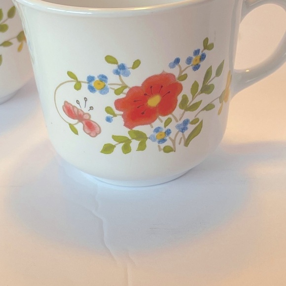 Corelle by Corning WILDFLOWER Coffee Cups Mugs Lot of 4, drink w… - Picture 5 of 8